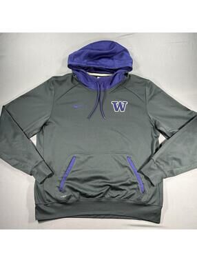 Nike Therma Fit Washington Huskies Hoodie Black Purple Athleisure Mens Large